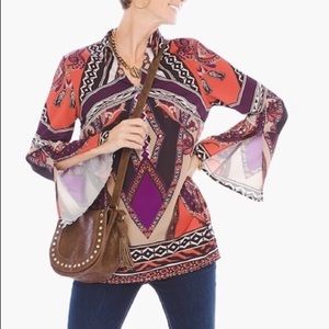 NWT 90$ Chico’s Statement Top Boho Size 0 fits S/M